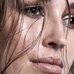 Makeup focused on eyes and lips